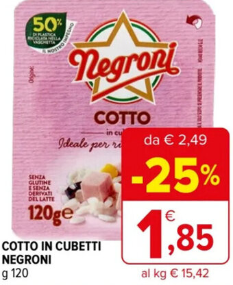 Iperal COTTO IN CUBETTI NEGRONI g 120 offerta