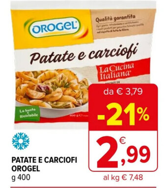 Iperal PATATE E CARCIOFI OROGEL g 400 offerta