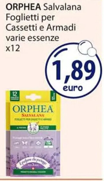 Acqua & Sapone ORPHEA Salvalana Foglietti per Cassetti e Armadi varie essenze X12 offerta