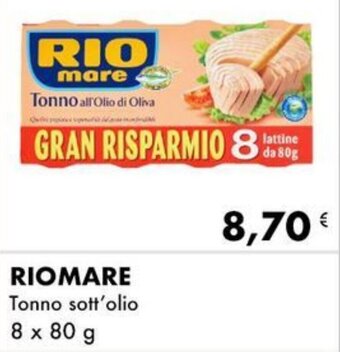 Iper Tosano RIOMARE Tonno sott'olio 8 x 80 g offerta
