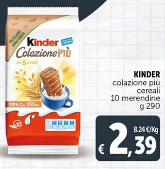 Deco Supermercati KINDER colazione più cereali 10 merendine g 290 offerta