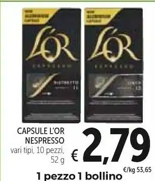 Conad L' Or Capsule Nespresso offerta