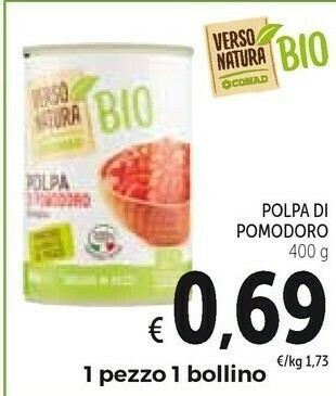 Conad Conad - Polpa Di Pomodoro Bio Verso Natura 400 G(ml) offerta