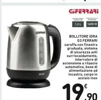 Conad G3 ferrari Bollitore Idra 1,2 L Inox 1600 W offerta