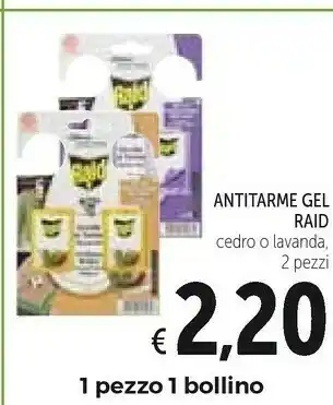 Conad Raid Antitarme Gel 2 Pezzi offerta