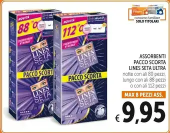Conad Lines Seta Ultra Assorbenti Lungo Con Ali 88 Pz offerta