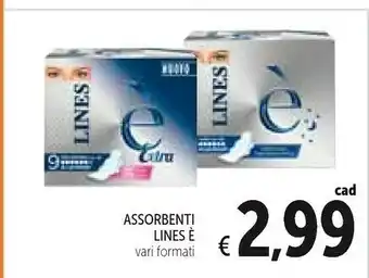 Conad Lines E' Extra Assorbenti 9pz offerta