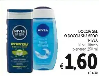 Conad Nivea Doccia Gel/ Doccia Shampoo Fresch Fitness/ Energy 250 Ml offerta