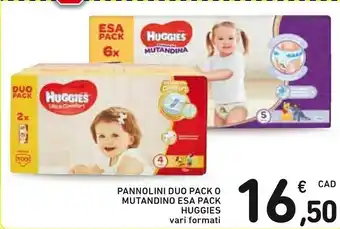 Conad Huggies Mutandino Esa Pack Pannolini Duo Pack Taglia 4 100pz offerta