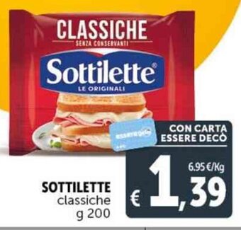 Deco Supermercati SOTTILETTE classiche g 200 offerta