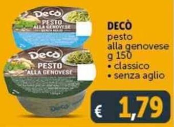 Deco Supermercati DECÒ pesto alla genovese g 150 offerta