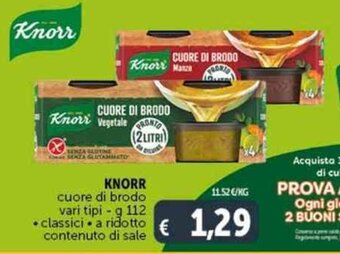 Deco Supermercati KNORR cuore di brodo vari tipi - g 112 offerta