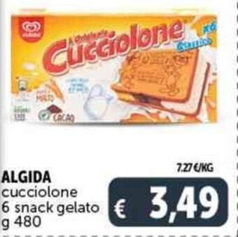 Deco Supermercati ALGIDA cucciolone 6 snack gelato g 480 offerta