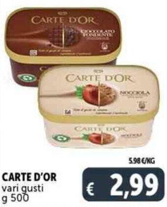 Deco Supermercati CARTE D'OR vari gusti g 500 offerta