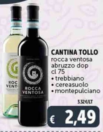 Deco Supermercati CANTINA TOLLO rocca ventosa abruzzo dop cl 75 • trebbiano • cereasuolo • montepulciano offerta
