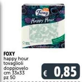 Deco Supermercati FOXY happy hour tovaglioli doppiovelo cm 33x33 pz 50 offerta