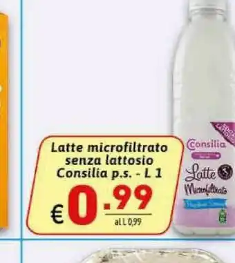 Ipercarni Consilia Latte Microfiltrato Parzialmente Scremato Senza Lattosio 1000 G(ml) offerta