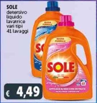 Deco Supermercati SOLE detersivo liquido lavatrice vari tipi 41 lavaggi offerta