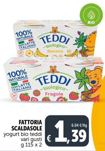 FATTORIA SCALDASOLE yogurt bio teddi vari gusti g 115 x 2