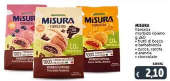 Deco Supermercati MISURA fibrextra morbido ripieno g 260 • frutti di bosco e barbabietola • zucca, carota e arancia • cioccolato offerta