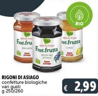 RIGONI DI ASIAGO confetture biologiche vari gusti g 250/260