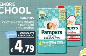 Deco Supermercati PAMPERS baby-dry varie misure • pannolini • mutandino offerta