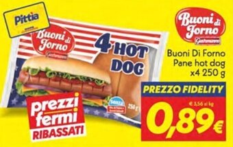 Iper Super Conveniente Buoni Di Forno Pane hot dog x4 250 g offerta