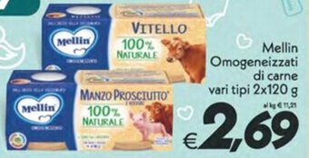 Iper Super Conveniente Mellin Omogeneizzati di carne vari tipi 2x120 g offerta