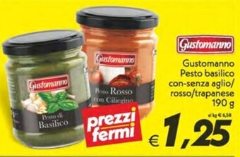Iper Super Conveniente Gustomanno Pesto basilico con-senza aglio/ rosso/trapanese 190 g offerta