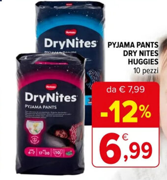 Iperal PYJAMA PANTS DRY NITES HUGGIES 10 pezzi offerta