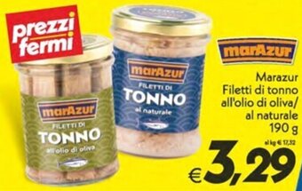 Iper Super Conveniente Marazur Filetti di tonno all'olio di oliva/ al naturale 190 g offerta