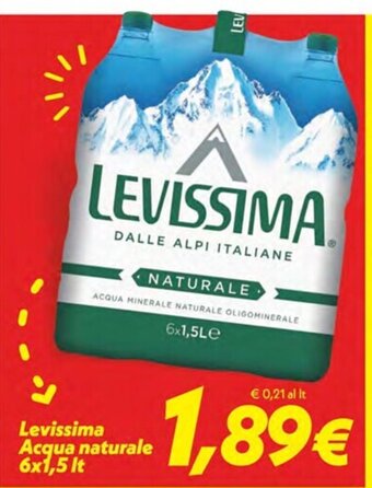 Iper Super Conveniente Levissima Acqua naturale 6x1,5 It offerta