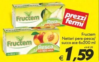 Iper Super Conveniente Fructem Nettari pera-pesca/ succo ace 6x200 ml offerta