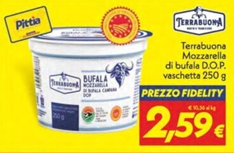 Iper Super Conveniente Terrabuona Mozzarella di bufala D.O.P. vaschetta 250 g offerta