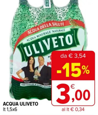 Iperal ACQUA ULIVETO lt 1,5x6 offerta