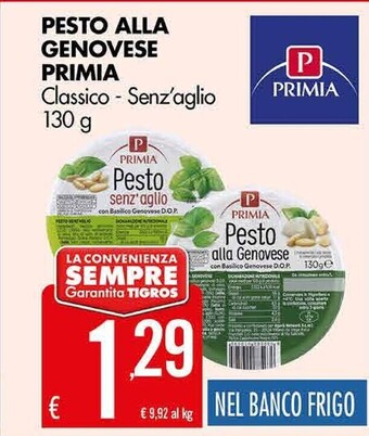 Tigros Primia pesto alla genovese offerta