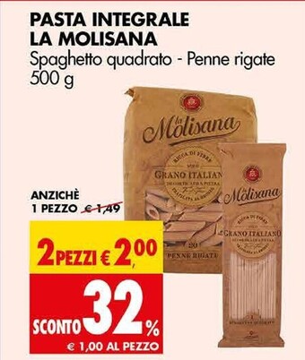 Tigros La molisana pasta integrale offerta