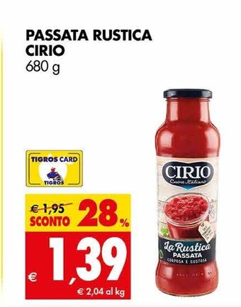 Tigros Cirio passata rustica offerta