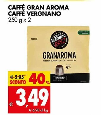 Tigros Vergnano caffe gran aroma offerta
