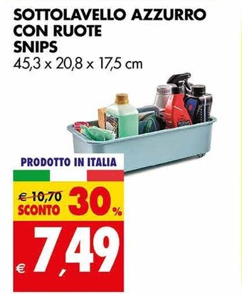 Tigros Snips sottolavello azzurro con ruote offerta