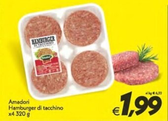 Iper Super Conveniente Amadori Hamburger di tacchino x4 320 g offerta