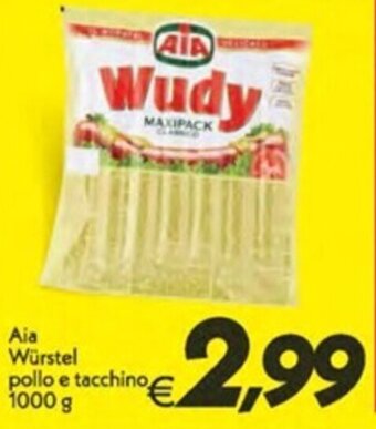 Iper Super Conveniente Aia Würstel pollo e tacchino 1000 g offerta