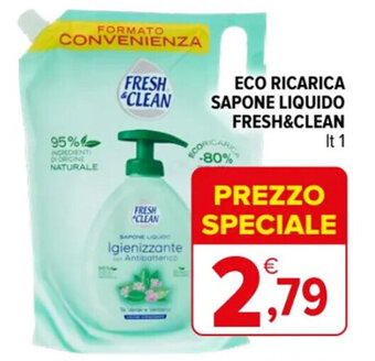 Iperal ECO RICARICA SAPONE LIQUIDO FRESH&CLEAN lt. 1 offerta