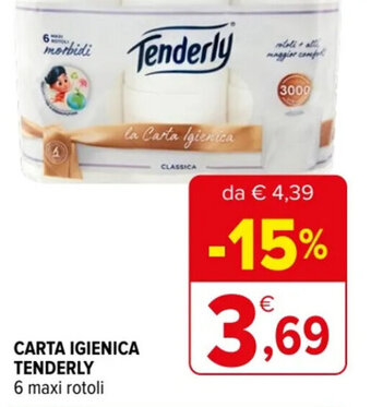 CARTA IGIENICA TENDERLY 6 maxi rotoli