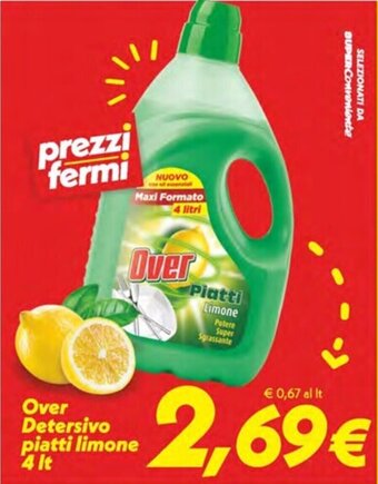 Iper Super Conveniente Over Detersivo piatti limone 4 It offerta