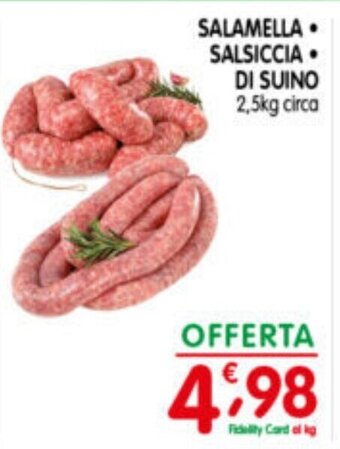 SALAMELLA SALSICCIA Di Suino 2,5 kg