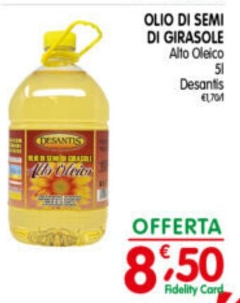 D'Ambros OLIO DI SEMI DI GIRASOLE 5 l Desantis offerta
