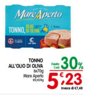 D'Ambros TONNO, ALL'OLIO DI OLIVA 6 x 70 g Mare Aperto offerta