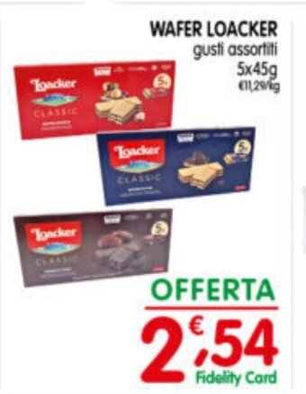 D'Ambros WAFER LOACKER gusti assortiti 5x45g offerta