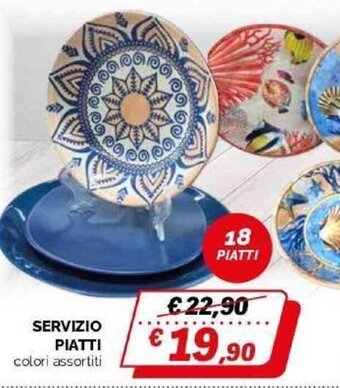 SERVIZIO PIATTI colori assortiti